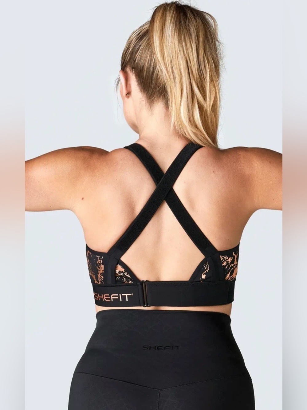 SHEFIT Flex Sports Bra Black Adjustable Zip Front Medium Impact 2X